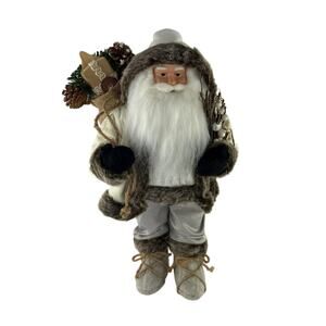 Woodland Santa Figurine Rustic Farmhouse Christmas Decor Primitive Holiday